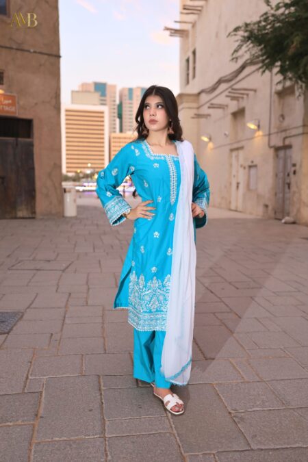 3 PRICE-PRINTED LAWN SUIT #11